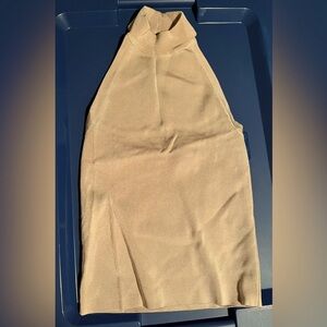 Zara Tan Halter Backless Knit Shirt